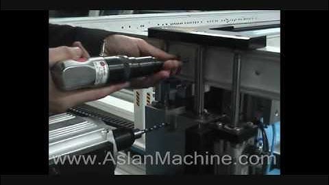 PVC Vinyl Window, Mullion Assembly Station with Automatic Positioning and Pneumatic Screwing Units