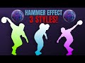 3 styles  hammer effect  righty lefty cranker