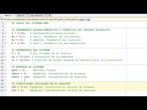 Estudio con Matlab del comportamiento dinámico de un sistema de reactor biológico y membran | | UPV