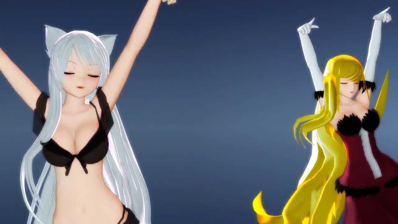 Mmd ブラック羽川ｘキスショット アセロラオリオン ハートアンダーブレード 恋は気まぐれイリュージョン Youtube