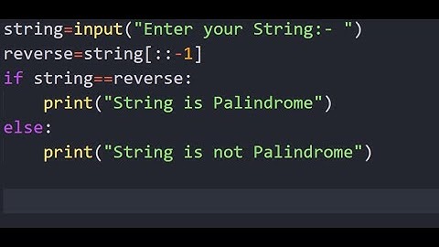 Palindrome Python Program || Python || Code With Me ||