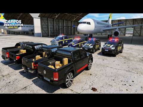 CARROS REBAIXADOS ONLINE | PEGA PEGA DE POLÍCIA vs LADRÃO DE CAMIONETES NO AEROPORTO !