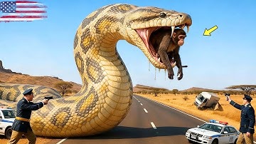 Heroic Rescue Team Heart Stopping Struggle to Free Monkey from Giant Python’s Coils