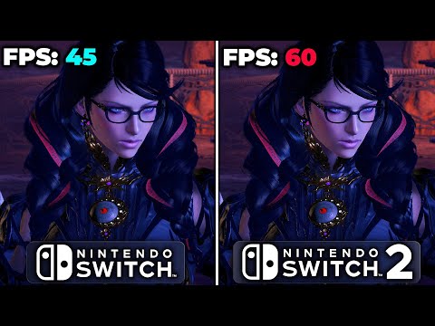 Bayonetta 3 (Docked) — Switch vs Switch 2 — FPS, Loading