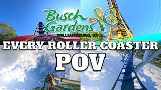 Every Roller Coaster at Busch Gardens Williamsburg POV [4K] 2022