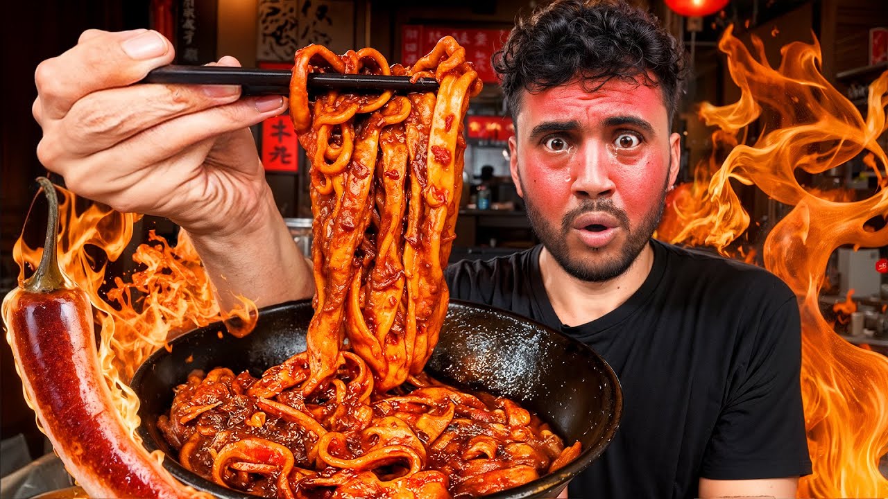 جربت كل أنواع النودلز في الصين (حار جدًا جدًا 🌶️🥵🔥)