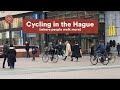 Cycling in the hague where people walk more