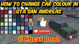 How to change car colour in GTA San Andreas cheat mod || GTA SA colour shop secret place || Hindi ||