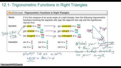 A2T- 12.1- Trig Functions in Right Triangles