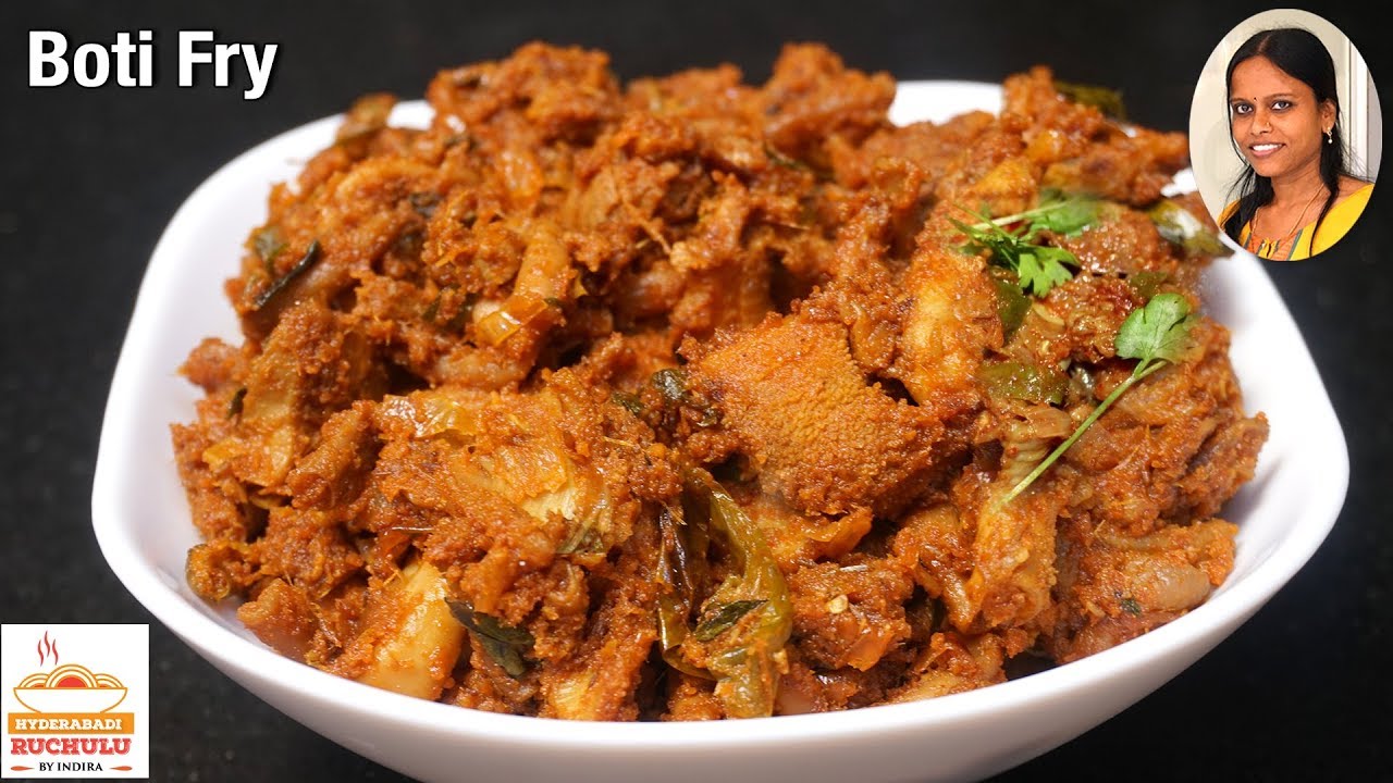 Spicy Mutton Boti Fry | తెలంగాణ స్టైల్ బోటి ఫ్రై| Mutton Boti Fry in Telugu | Lamb Intestine Recipe | Hyderabadi Ruchulu