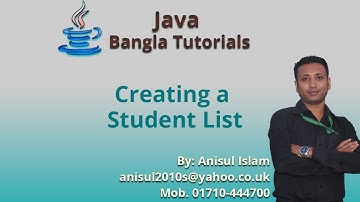 Java Bangla Tutorials 148 : Creating a Student List