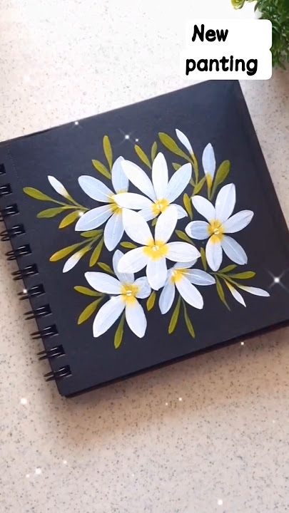 painting easy flower in acrylic (day 144) #shorts #flowerpainting  #viralvideo #trending #art