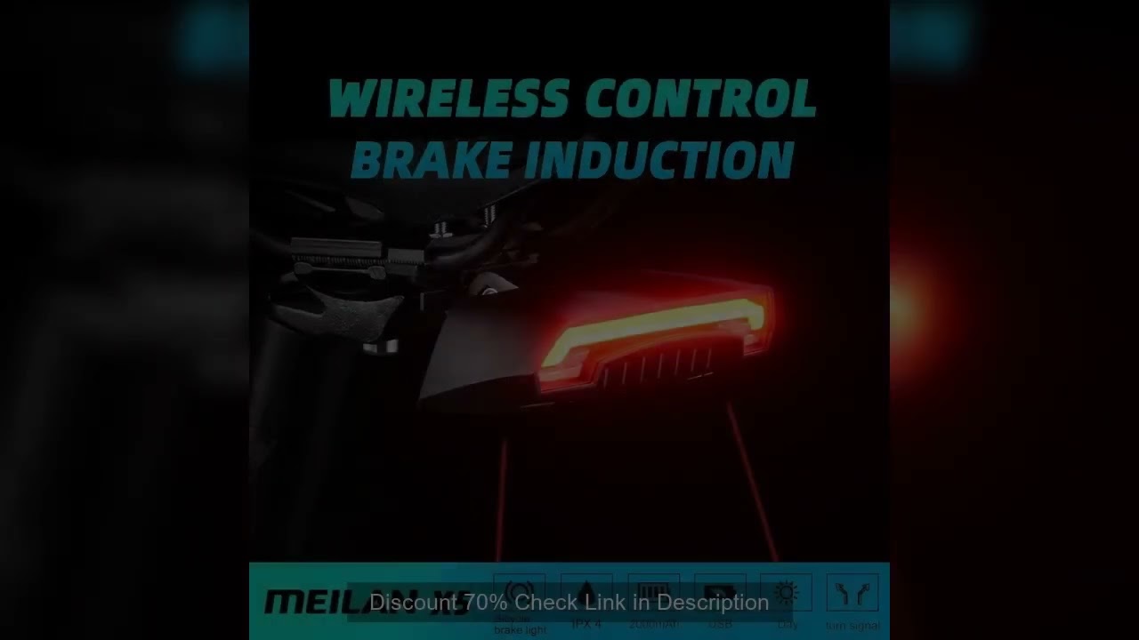 Meilan X5 Wireless Bike Bicycle Rear Light Laser Tail Lamp Smart Brake USB Rechargeable Cycling Acce
