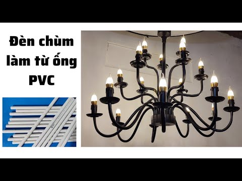 Video Cách làm đèn chùm từ ống PVC,.how to make a chandelier... - youtube