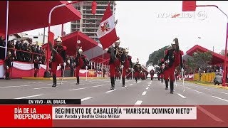 Así desfiló el Regimiento de Caballería Mariscal Domingo Nieto