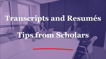 Transcripts and Resumés – Tips from McCall MacBain Scholars