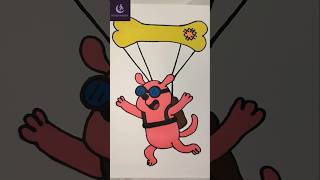 Got bones? Time to skydive! 🪂🐾🦴#whispmoonart#coloring#funny #art