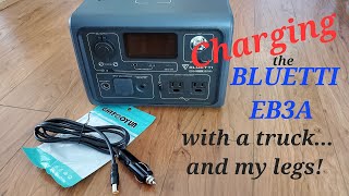 BLUETTI EB3A charging with GINTOOYUN Cigarette Lighter Cable