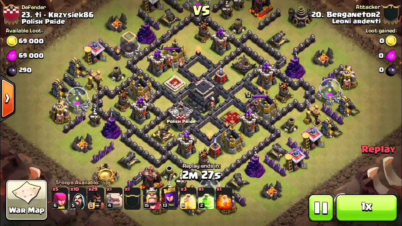 Clan war against " Polish Pride " 3 stars⭐️⭐️⭐️ to th9 | Clash of Clans