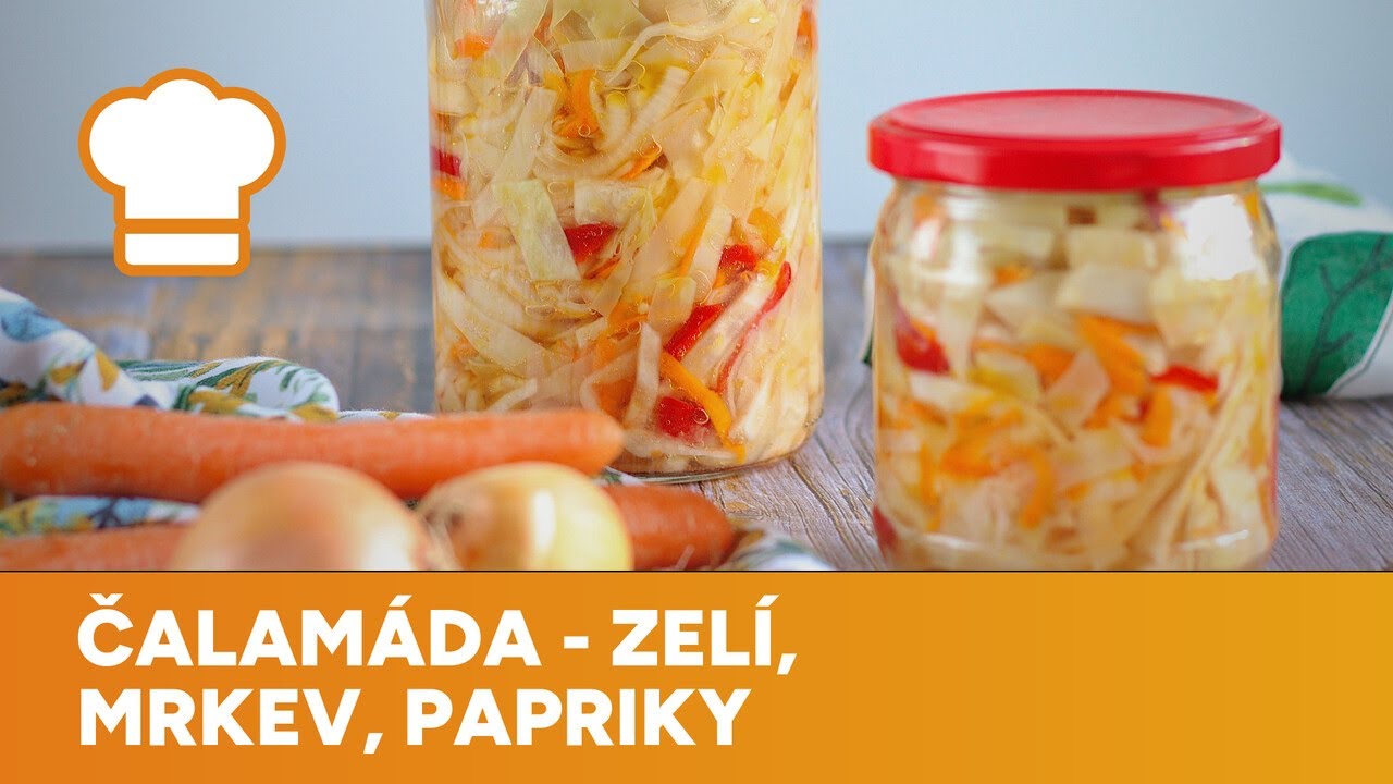 Čalamáda ze zelí, mrkve a papriky ve sladkokyselém nálevu skvěle doplní každé jídlo