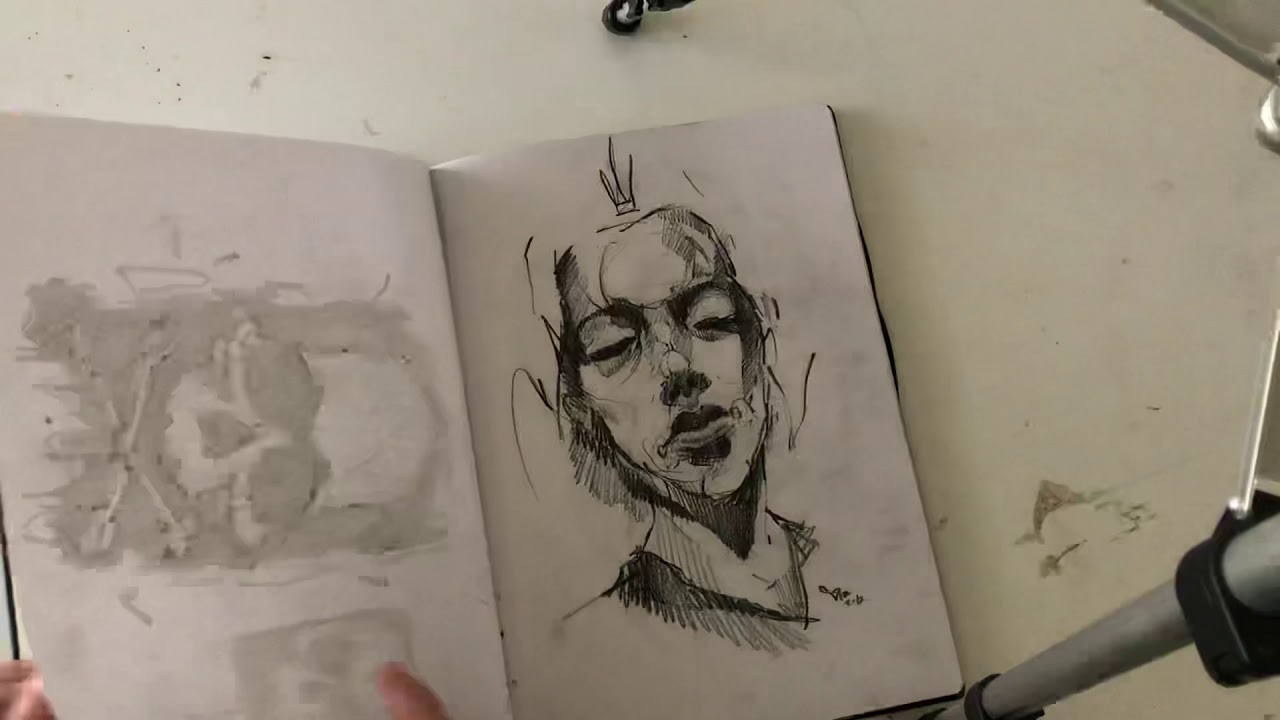 Charcoal/pencil sketchbook YouTube