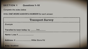 Transport survey ielts listening test (HD Audio) 1080p