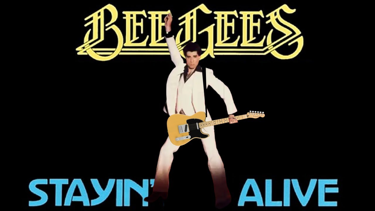 Looping fun stayin alive 10 guitar parts bee gees youtube