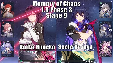E0 Kafka Himeko & E0 Seele | 1.3 Memory of Chaos 9 3 Stars | Honkai: Star Rail