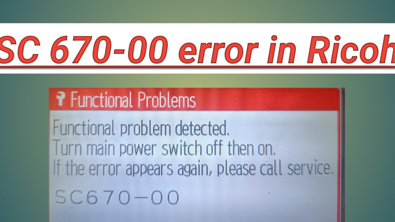How to fix SC670-00 error in ricoh mp2001sp and mp2501sp / SC670