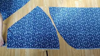 Rychlá Půlkolová Sukně Na Hody - Varianta Modrá Kytičkovaná