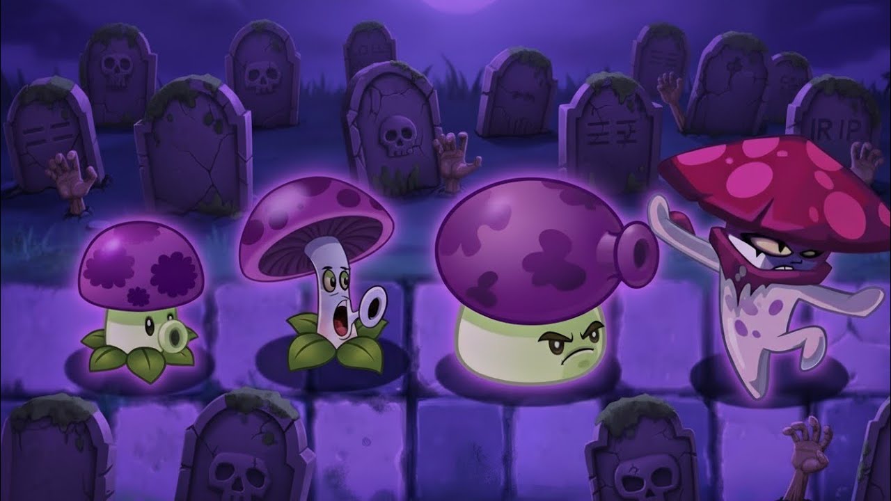 The Purple Mushroom Army Attacks! Plants Vs Zombies 2 🍄🟣 - YouTube