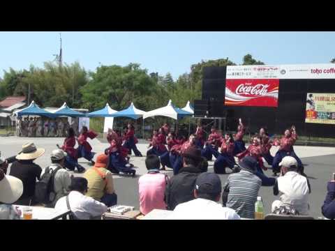川棚温泉祭り舞龍祭2017 山口県立大学奄美連合萩組（メイン会場）