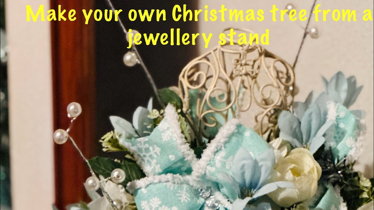 Make your own Christmas tree from a jewellery stand 
