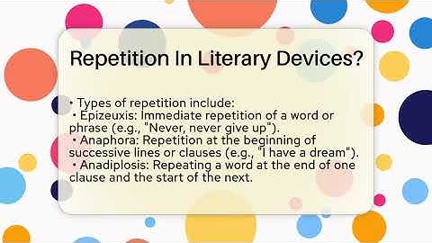 Repetition In Literary Devices? - The Prose Path