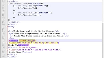 Slide Down and Slide Up in jQuery