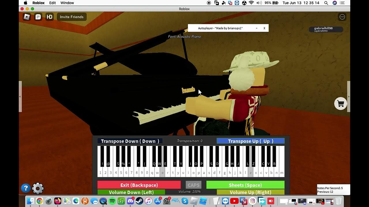 Rush b roblox piano autoplay cover youtube