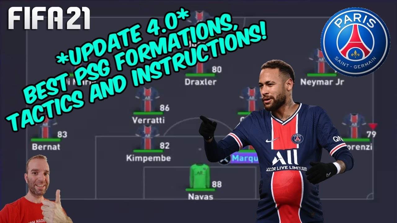*UPDATE 4.0* FIFA 21  BEST PSG Formation, Tactics and Instructions