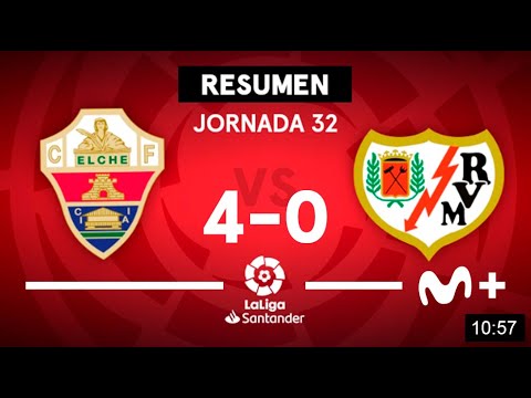 Elche CF 4-0 Rayo Vallecano | LaLiga Santander (Jornada 32) - Resumen ...