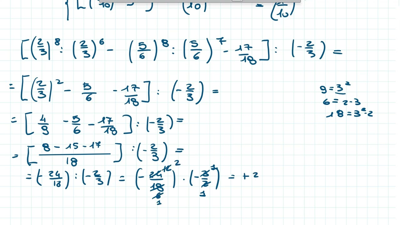 Espressioni con potenze e frazioni: esercizi svolti passo dopo passo