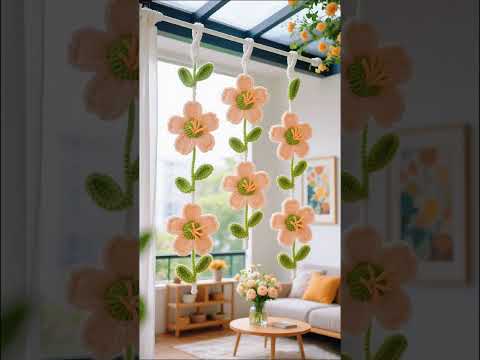Crochet Flower Wall Hanging – Handmade Blooming Decor🌸