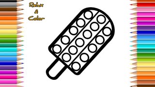 Relax Color Pop It Ice Cream Coloring Page Satisfying Pop It Coloring Page