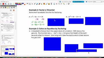 3.4 Notes (part 2) Solving Quadratic Equations by Factoring