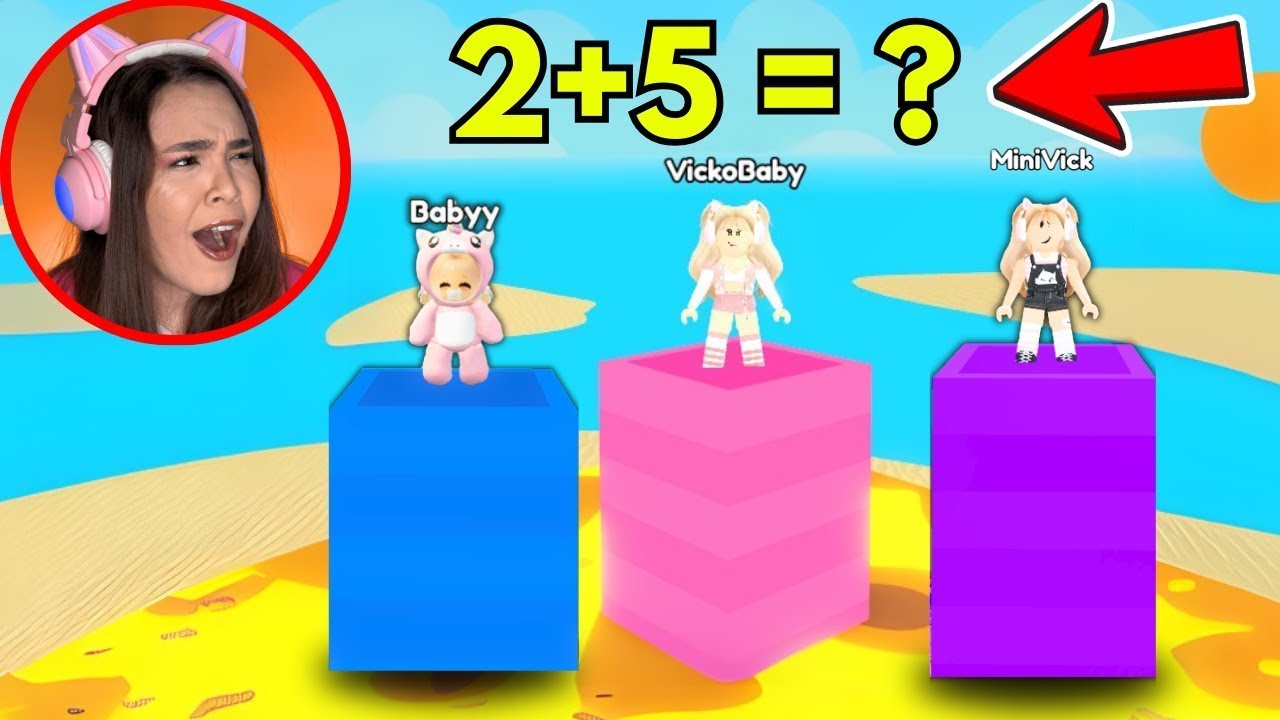 JOGANDO TORRE de MATEMÁTICA com MINHAS FILHAS no ROBLOX