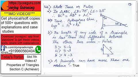 47 IMO Int Maths Olympiad Video Std7 Properties ofTriangles freeVideo2 by Vishal Mantri+919960560404