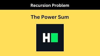 L10 - Recursion - The Power Sum #recursion #coding #dsa #dsalgo
