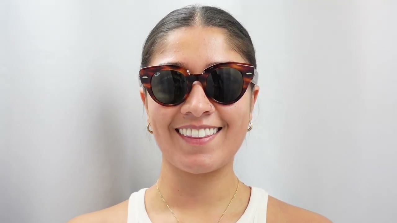 Woman model wearing Ray-Ban Roundabout RB2192 954/31 