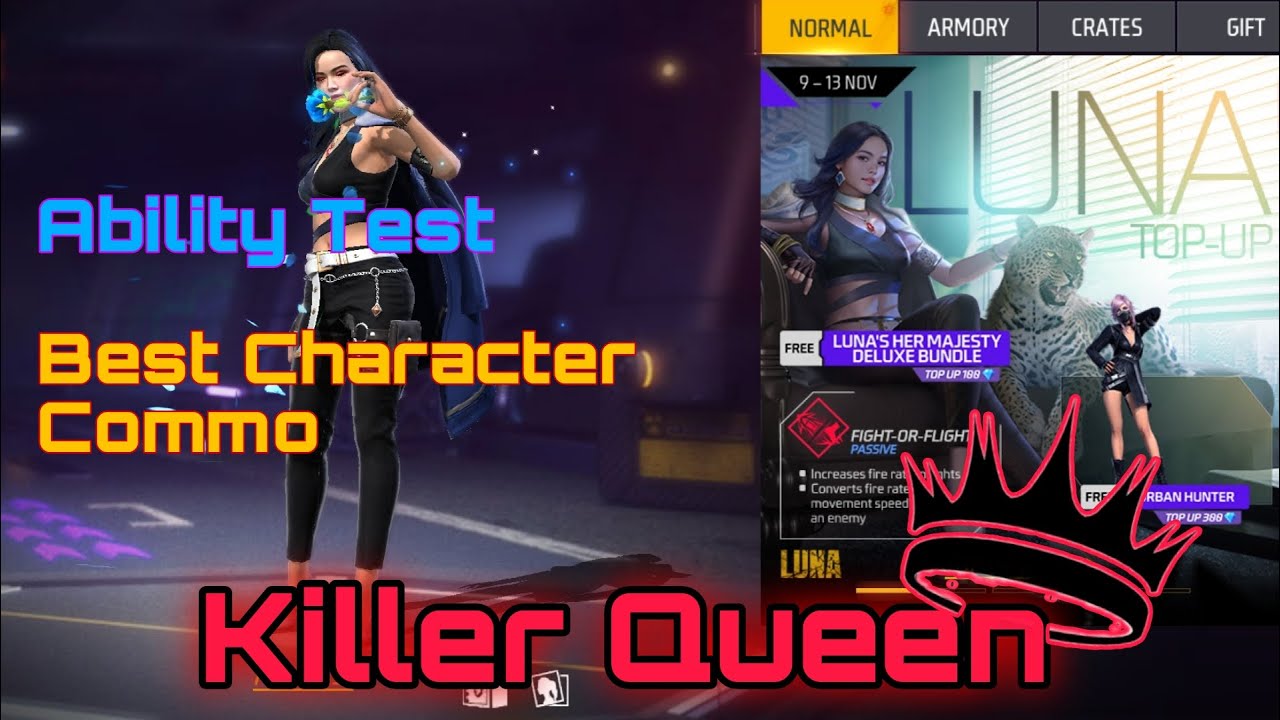 luna character ability test + best character combination | new event - free fire