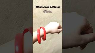 I was about to throw this bottle away😱😍then I turned them into #viral jelly bangles #fromscratch 🙈
