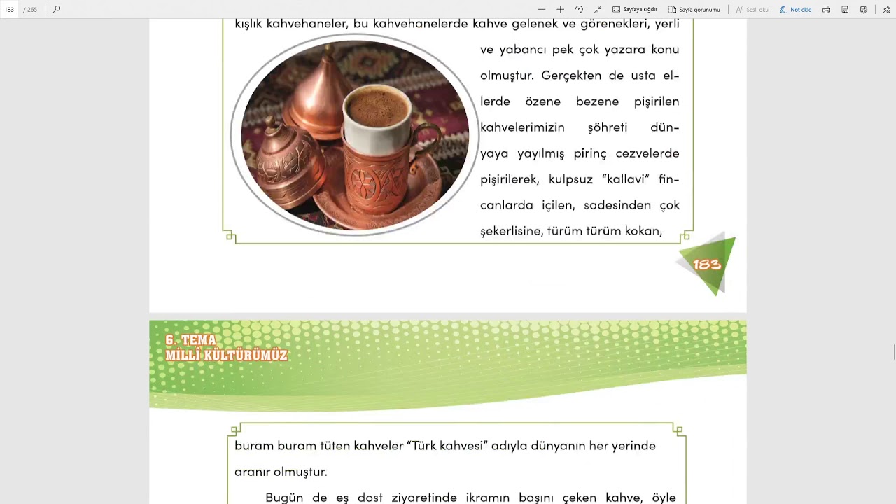 4 sınıf Türkçe "Bir fincan kahve metni" YouTube