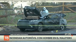 Incendian automóvil con hombre en el interior en Peñalolén